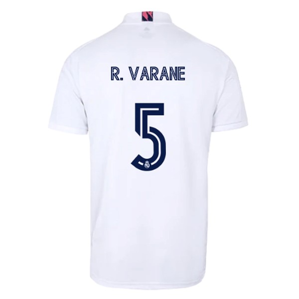 Camiseta Real Madrid Replica Primera Ropa NO.5 Varane 2020/21 Blanco